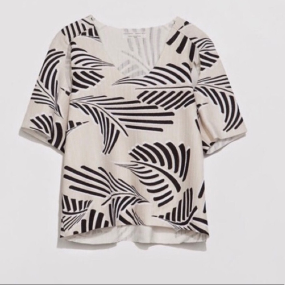 Zara Unique Cutout Crop Top Beige and Black